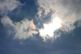 Colorful sky covered in dark clouds
