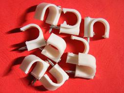 Accessories, white plastic Cable clips