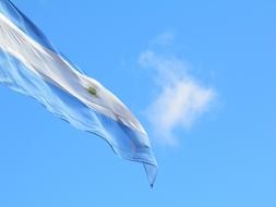 Argentina Flag and blue sky