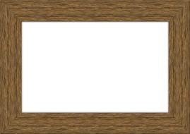 White image in the brown, wooden frame, clipart