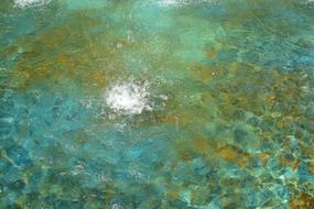 spray, ripples, green water