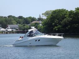 yacht on the water on a sunny day