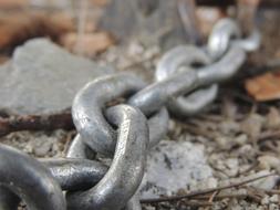 Chain Metal on Earth close-up in blurred background