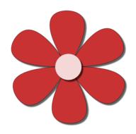abstract red paper flower, drawing