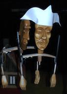 wooden puppets in the puppet theater