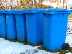 Blue Dustbin Paper Wheelie Bin