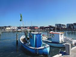 fishing boats in the city port