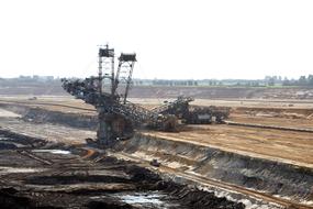 bucket wheel excavators at work, Brown Coal Open Pit Mining