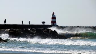 Lighthouse Wave Coast