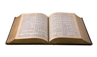 Old open book