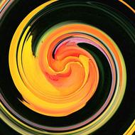 yellow red swirl as a digital art