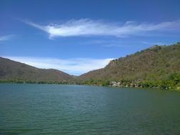 clear sky over a lake in mexico