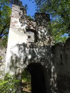 Beautiful castle among the colorful plants, in Lower Austria, under the blue sky