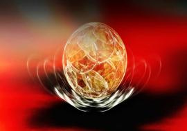 fractal egg in red background