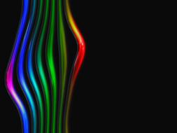 Colorful, gradient glass pattern with lines, at black background, clipart