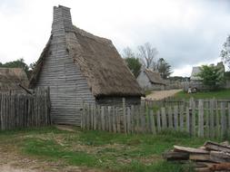 Cottage Thatched Roof Wood Fence