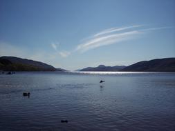 Loch Ness Lake on a clear sunny day