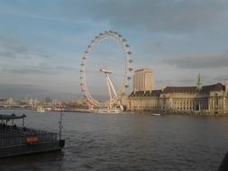 The River Thames and Giant ferris wheel in London