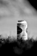 Black And White photo of Can Beer on Grass