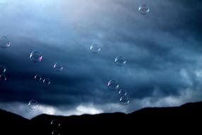 Bubbles Soap against the dramatic evening sky