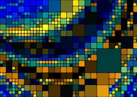 Colorful, model mosaic with squares, clipart