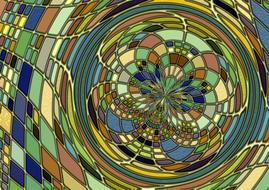 abstract modern art round