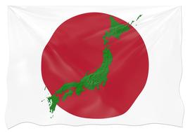 japan flag with map