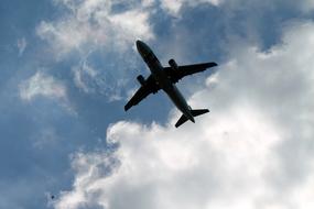 Plane Sky Clouds