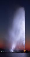 Fountain in Jeddah, Saudi Arabia, at colorful and beautiful sunset