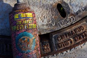 Grunge Rusty Spray Tire Inflator