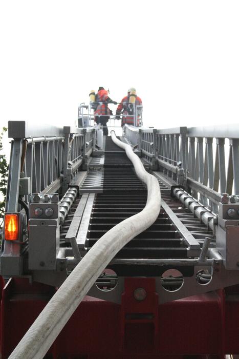 swivel ladder and fire hose