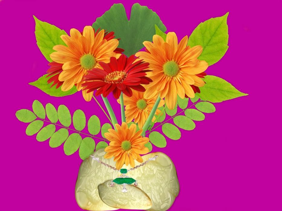 illustration of flowers in Vase Arrangement