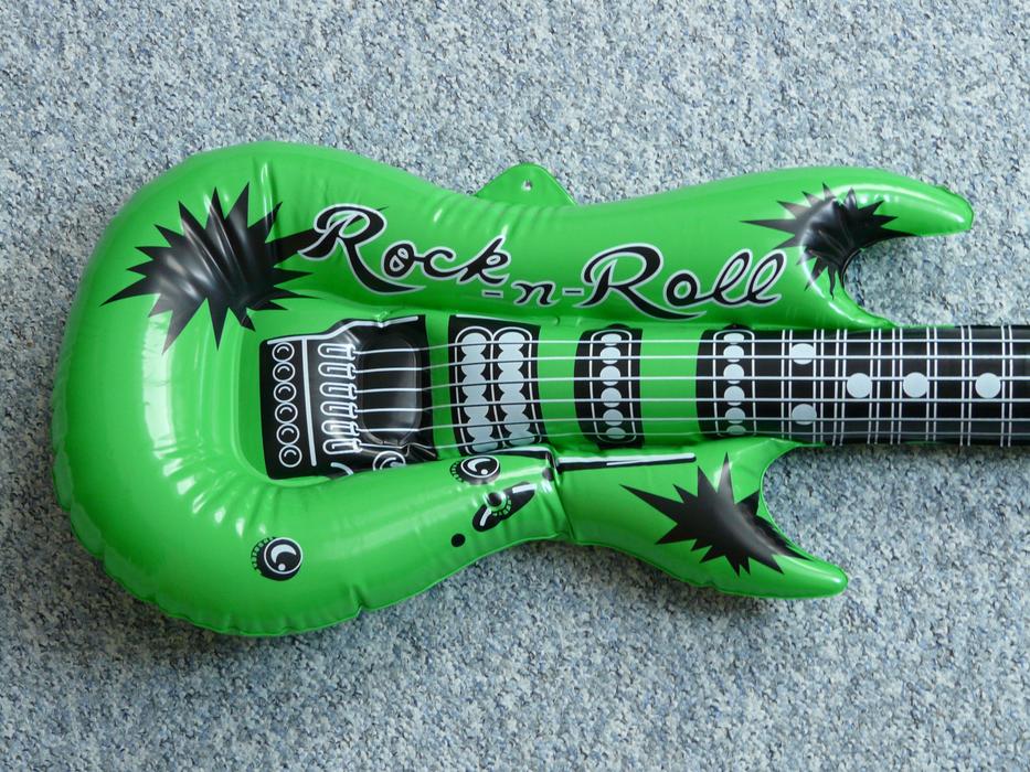 green inflatable Guitar
