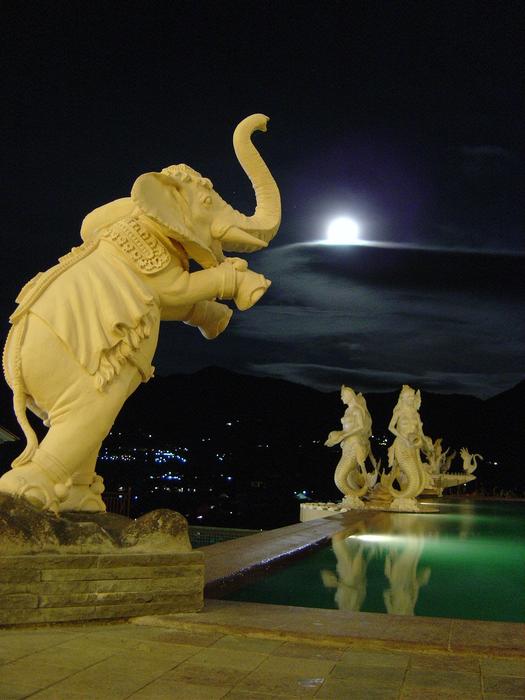 Night Moon Elephant statue