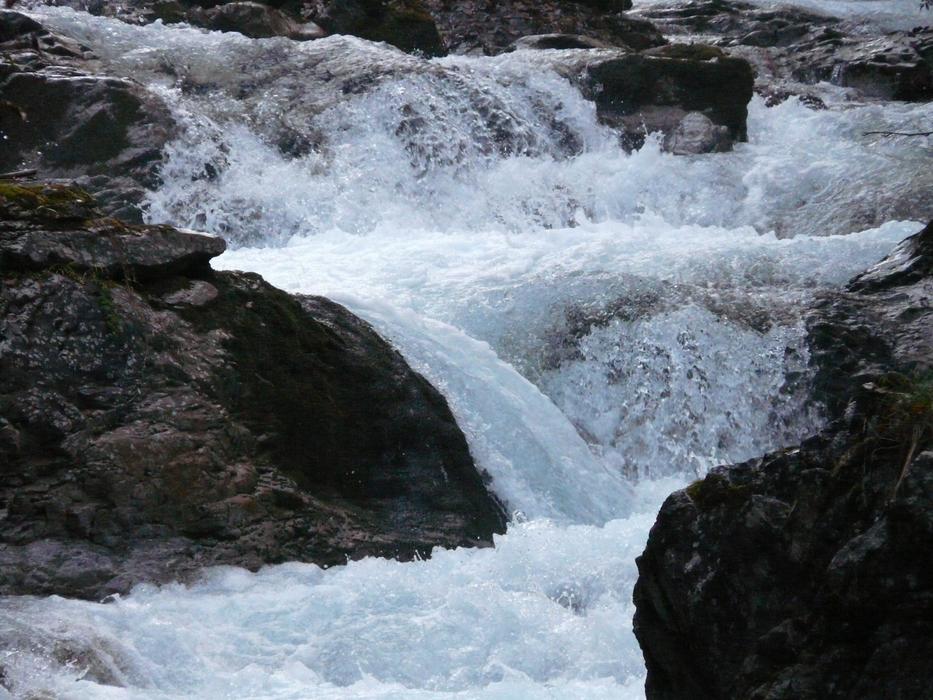 Beautiful waterfall on the rocks, with the murmur