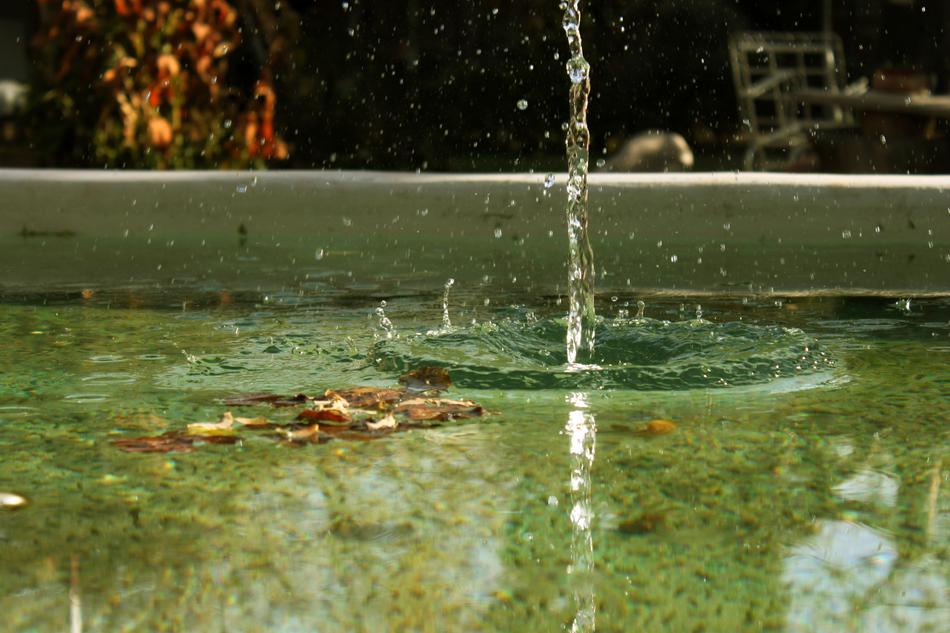 pool water drops on blurred background