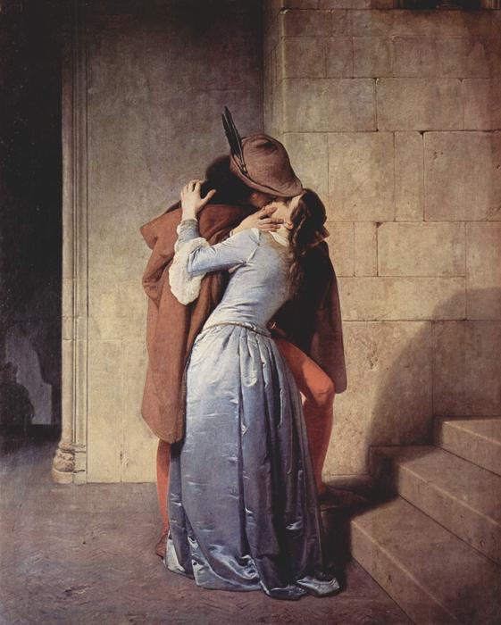 Painting of Kissing couple by Francesco Hayez