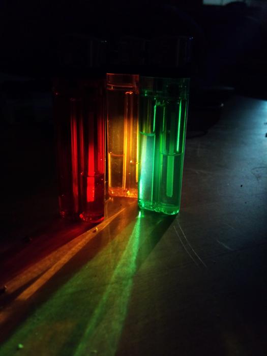 rays of different colors in the window