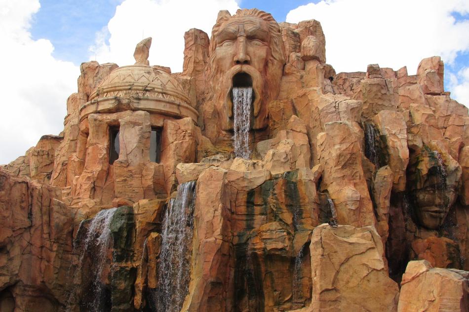 Creative waterfall in the Disney park