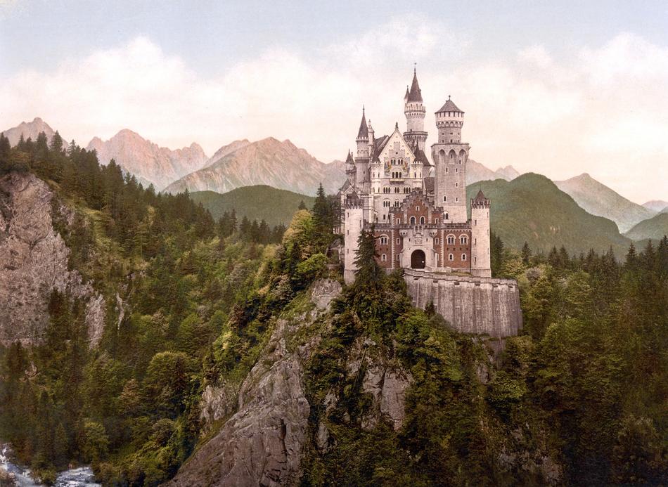 panoramic view of the fairytale castle in bavaria