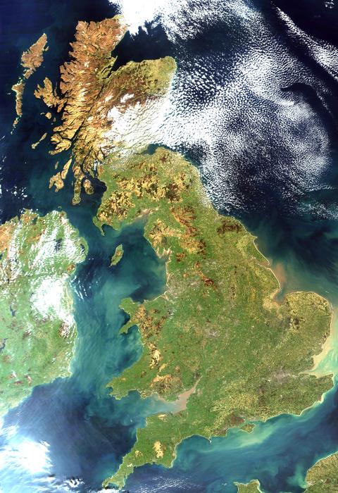 satellite view of United Kingdom
