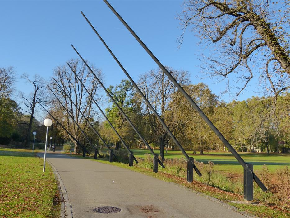 steel sculptures in the castle park