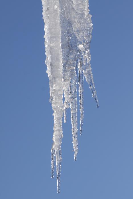 icicle on blue sky background