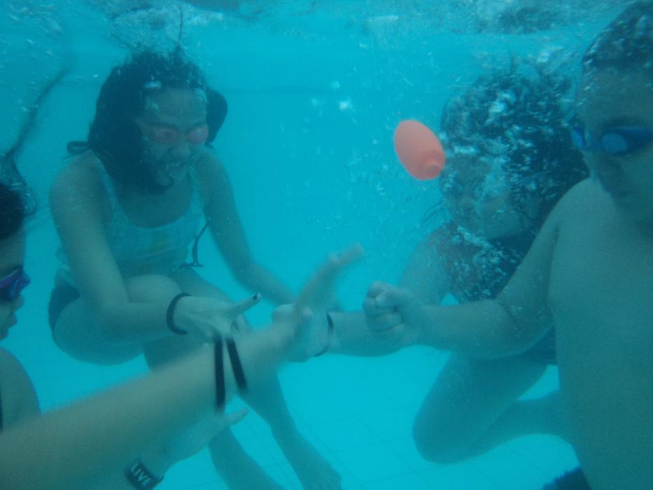children playing Underwater