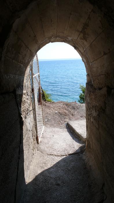 arch overlooking the sea in Croatia
