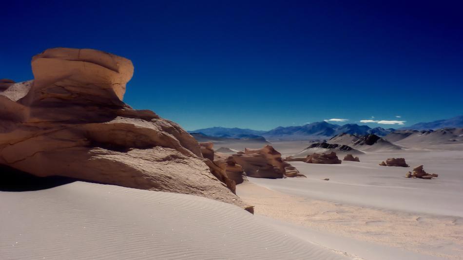 Beautiful desert with rocks on Andes, near the mountains
