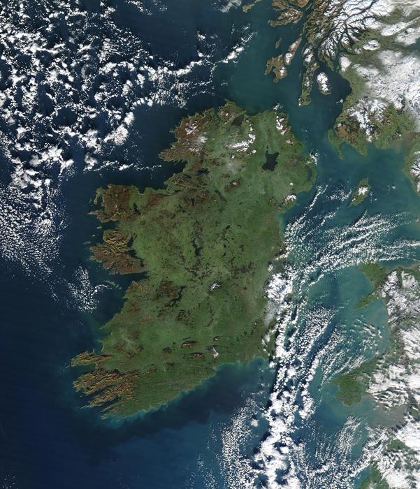 Aerial view of the beautiful, green Ireland