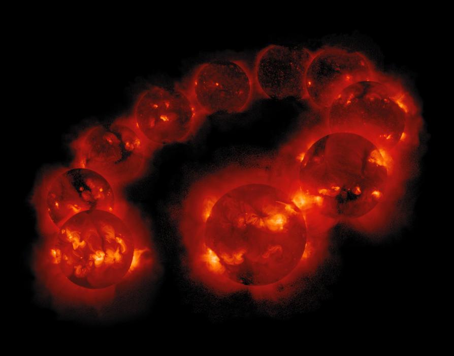 Abstract Solar Cycle Bright on black background