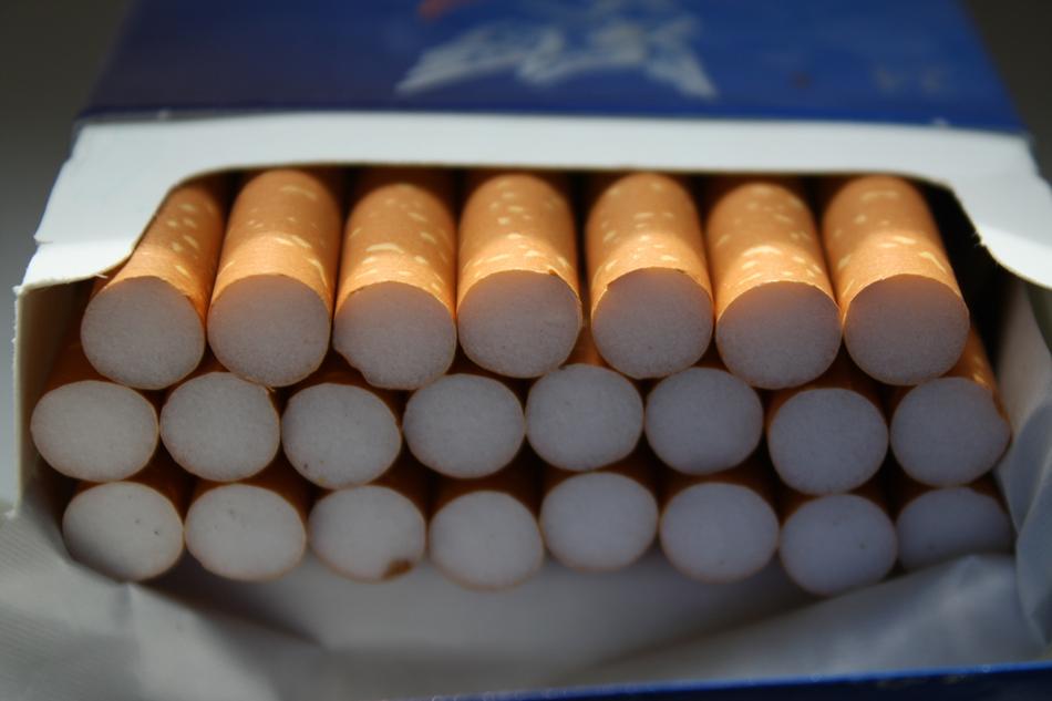Cigarettes in open Box close up