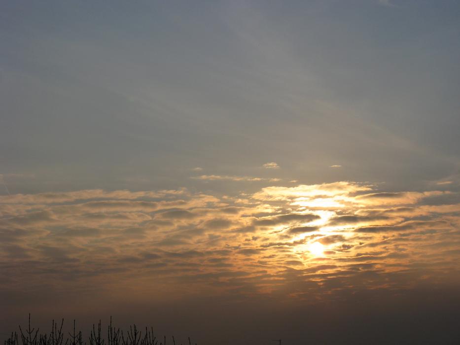 Clouds and sun on sky